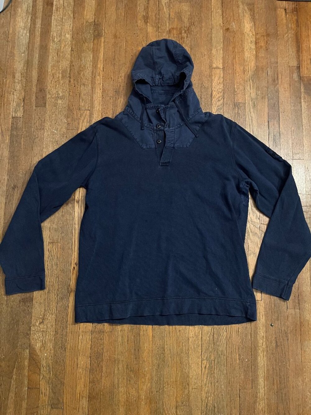 Vintage Tommy Hilfiger Red Label Denim Navy Hoodie • Large